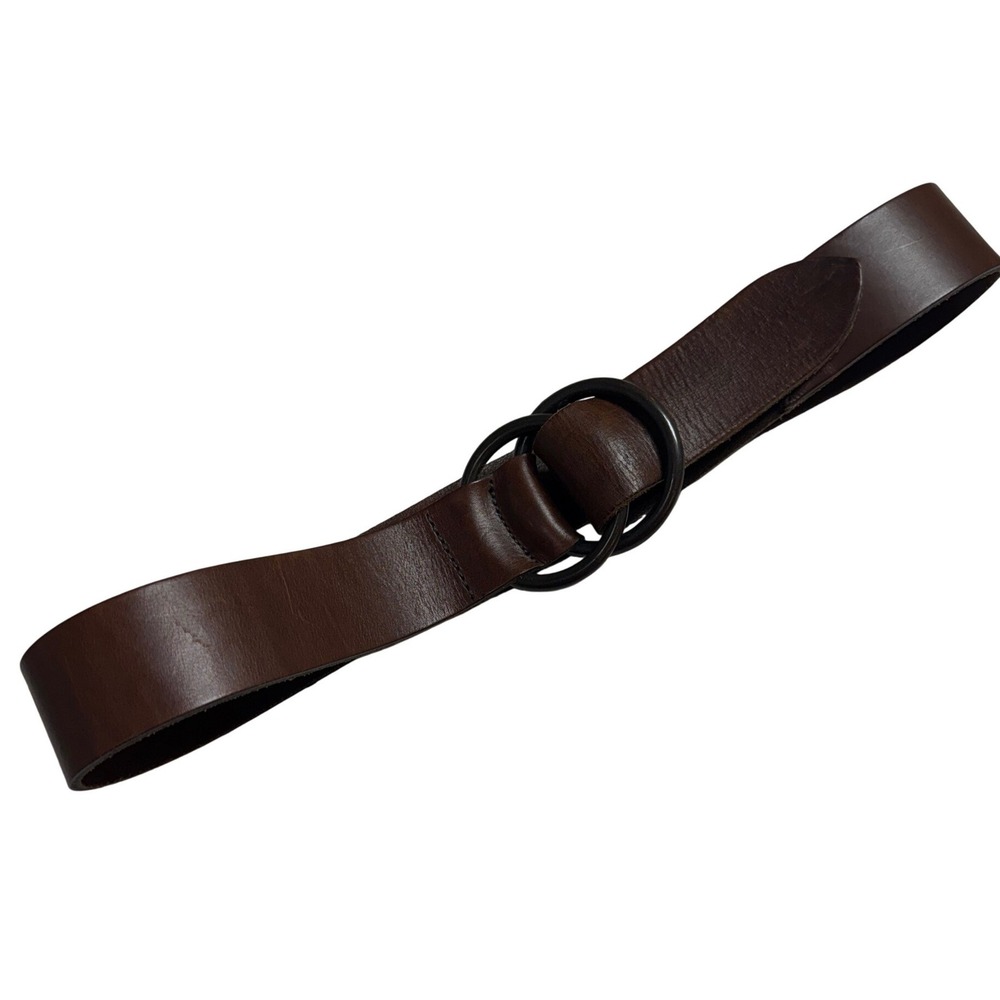 GAP Double Ring Leather Belt Small 31" Brown EUC Condition Genuine Leather Boho